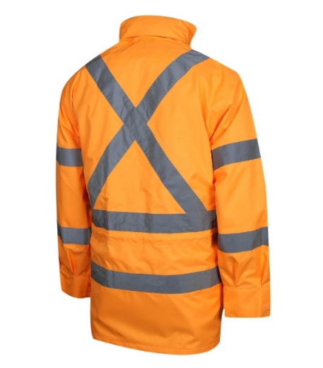 Picture of TRU WORKWEAR 4 in 1 Polyester Oxford Jacket with Reflective Tape SP Orange NSW Rail