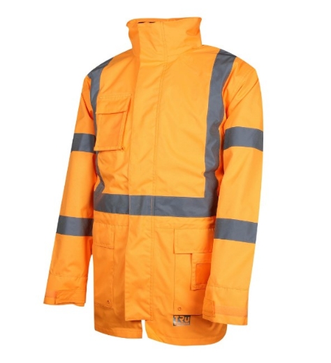 Picture of TRU WORKWEAR 4 in 1 Polyester Oxford Jacket with Reflective Tape SP Orange NSW Rail