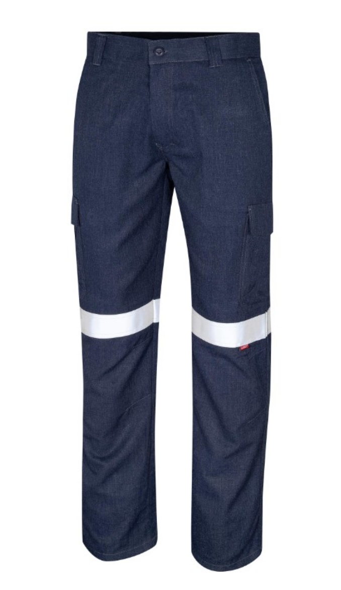 Picture of BOOL Parvotex® Womens Regular Weight HRC2 FR Navy Cargo Trousers with Loxy™ Reflective Tape 197gsm