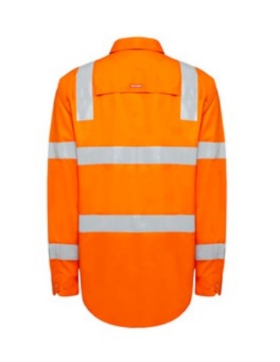 Picture of HARD YAKKA Hi Vis Orange Lightweight with Biomotion VIC Rail Compliant  Shirt 145gsm L/S