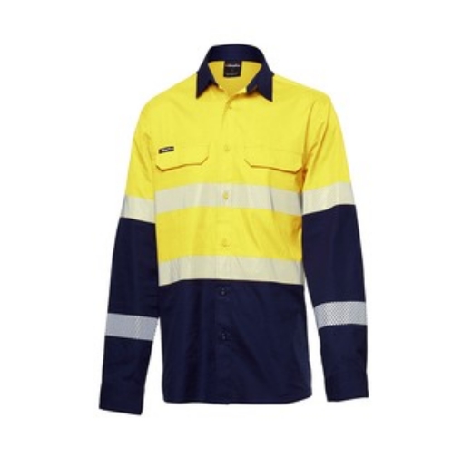 Picture of KING GEE Workcool Pro Hi-Vis Two Tone Stretch Shirt with Bio Motion Reflective Tape 150gsm L/S