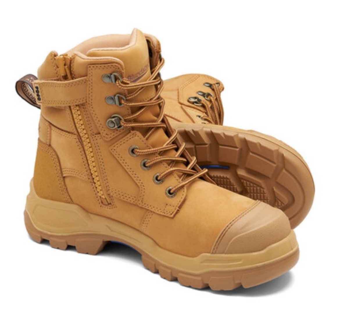 Picture of BLUNDSTONE 150mm RotoFlex Wheat Water-Resistant Nitrile Rubber Nubuck Zip Sided Safety Boot