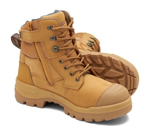 Picture of BLUNDSTONE 150mm RotoFlex Wheat Water-Resistant TPU Nubuck Zip Sided Safety Boot