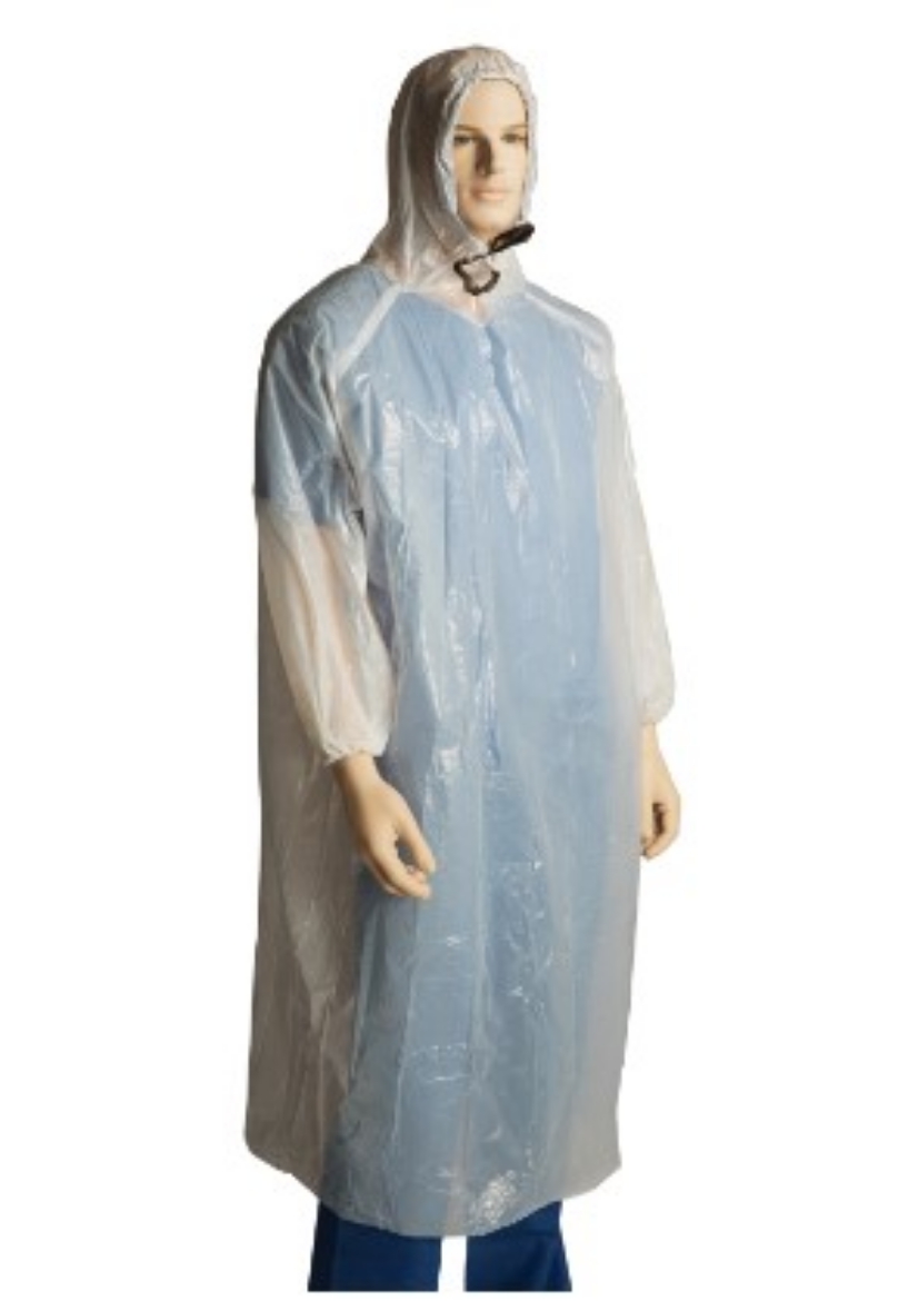 Picture of BASTION Polyethylene Poncho with Hood Clear One Size Fits All