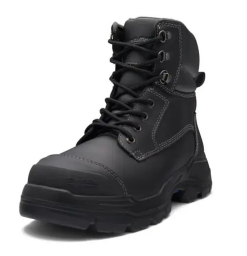 Picture of BLUNDSTONE 150mm RotoFlex Black Water-Resistant Platinum Leather Zip Sided Safety Boot