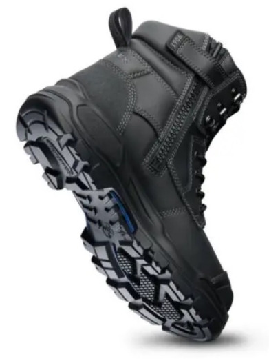 Picture of BLUNDSTONE 150mm RotoFlex Black Water-Resistant Platinum Leather Zip Sided Safety Boot