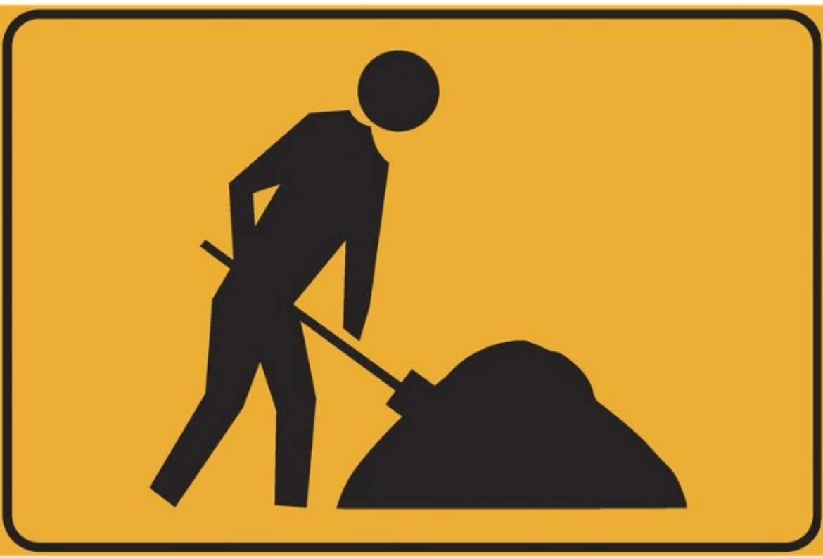 Picture of SIGN Digger Man / Workers Ahead Daytime Yellow Black 900 x 1200mm Metal