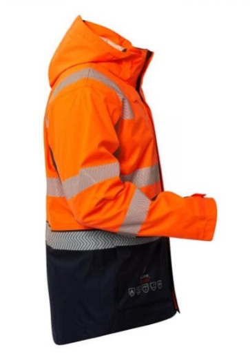 Picture of FLAMEBUSTER Hi Vis FR HRC2 Wet Weather Jacket Segmented Reflective Jacket