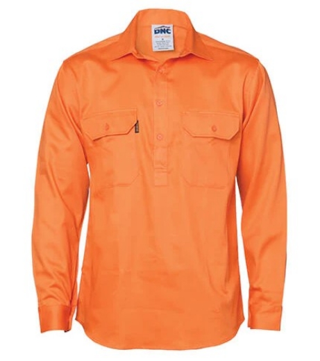 Picture of DNC Closed Front 100% Cotton Drill Shirt 190gsm L/S