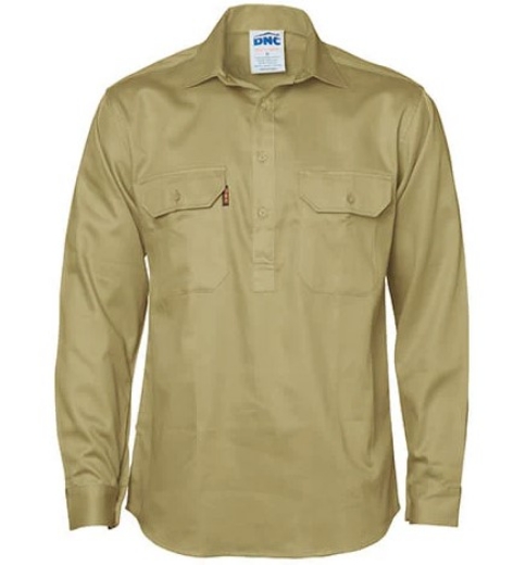 Picture of DNC Closed Front 100% Cotton Drill Shirt 190gsm L/S