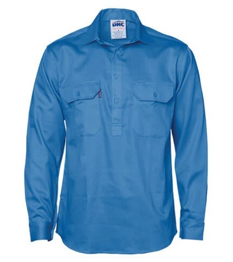 Picture of DNC Closed Front 100% Cotton Drill Shirt 190gsm L/S
