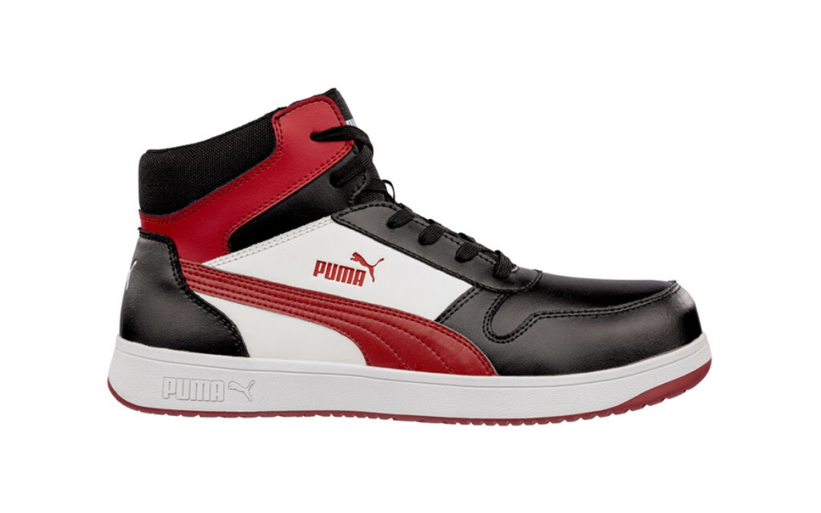 Picture of PUMA Front-court Mid vintage sneaker Boots (Red/white)