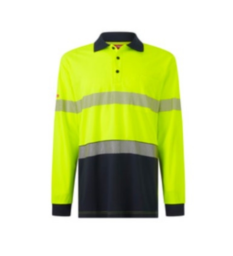 Picture of HARD YAKKA Mens Core 100% Polyester Hi Vis Taped Polo Shirt 170gsm L/S