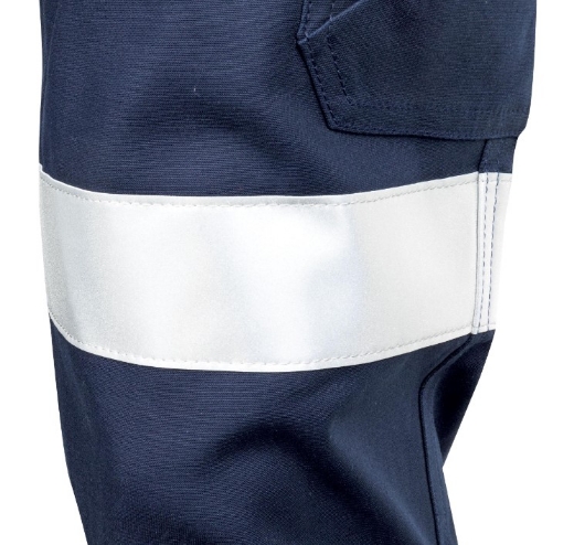 Picture of TRU WORKWEAR Midweight 100% Cotton Navy Stretch Cargo Trousers with Biomotion Reflective Tape