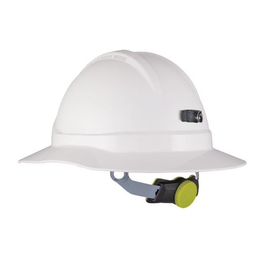 Picture of Force 360 GT16 Type 1 ABS White Non-Vented Broad Brim Miners Hard Hat with Ratchet Harness