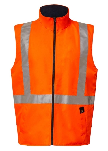 Picture of WORKCRAFT NSW Rail Hi Vis Orange Reflective 4 in 1 Jacket with X Pattern