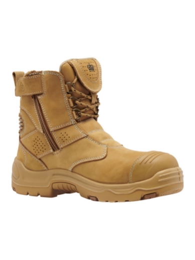 Picture of King Gee Bennu Pro 6 Wheat Full Grain Water Resistant  Leather Zip Safety Boot