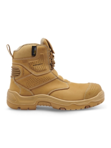 Picture of King Gee Bennu Pro 6 Wheat Full Grain Water Resistant  Leather Zip Safety Boot
