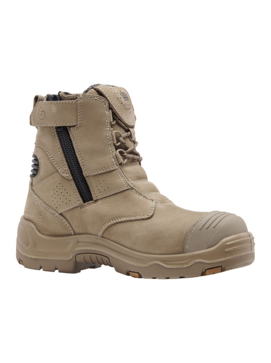 Picture of King Gee Bennu Pro 6 Stone Full Grain Water Resistant  Leather Zip Safety Boot
