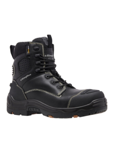 Picture of King Gee Onyx 6CZ EH Black Full Grain Water Resistant  Leather composite Toe Zip Safety Boot