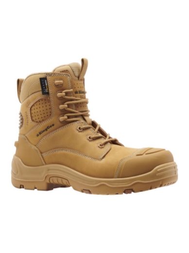 Picture of King Gee Onyx 6CZ EH Wheat Full Grain Water Resistant  Leather "COMPOSITE TOE" " AIRPORT FRIENDLY" Zip Safety Boot