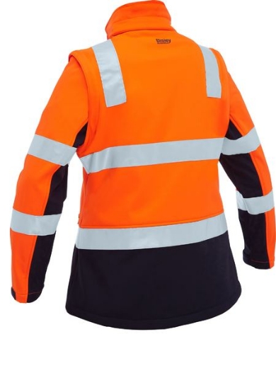 Picture of BISLEY Womens Taped Two Tone Hi Vis 3-in-1 Soft Shell Jacket 310gsm