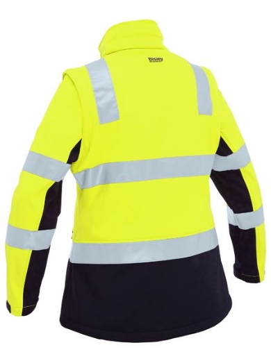 Picture of BISLEY Womens Taped Two Tone Hi Vis 3-in-1 Soft Shell Jacket 310gsm