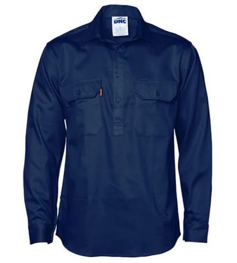 Picture of DNC Closed Front 100% Cotton Drill Shirt 190gsm L/S