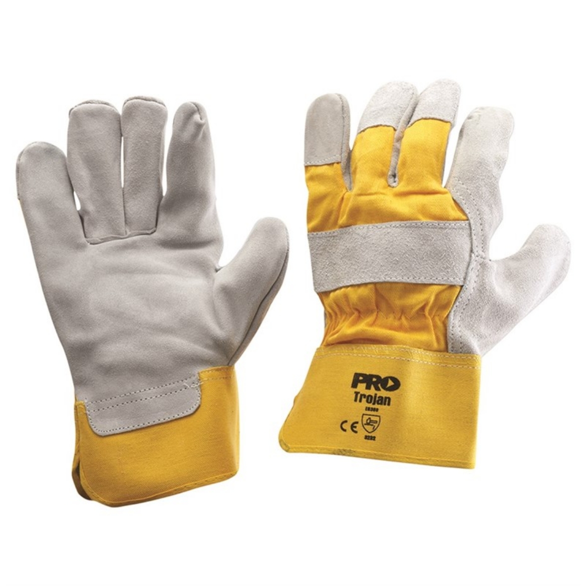 Picture of ProChoice Yellow/Grey Leather Gloves Large