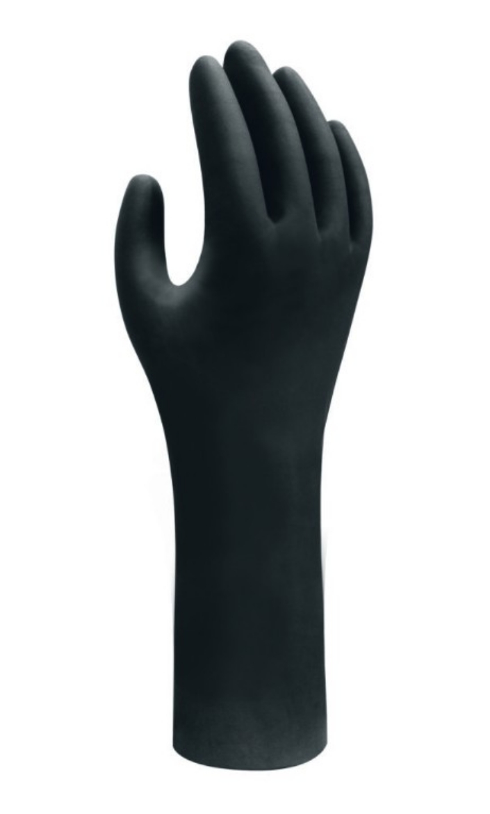 Picture of SHOWA Biodegradable Single Use Nitrile Glove with EBT Technology Powder Free AQL 1.5 295mm Black 0.15mm