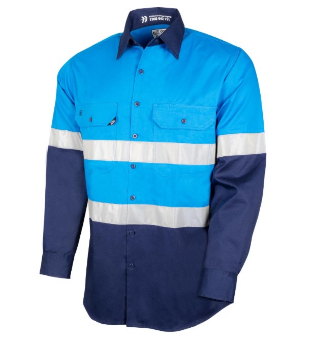 Picture of TRU WORKWEAR Core Series Lightweight Vented Hi-Vis Drill Shirt with Reflective Tape 145gsm L/S