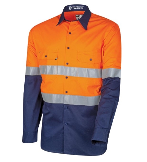 Picture of TRU WORKWEAR Core Series Lightweight Vented Hi-Vis Drill Shirt with Reflective Tape 145gsm L/S