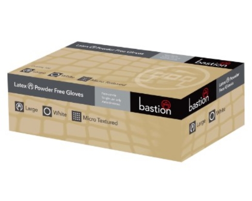 Picture of BASTION Latex Powder Free White Disposable Gloves Micro Textured