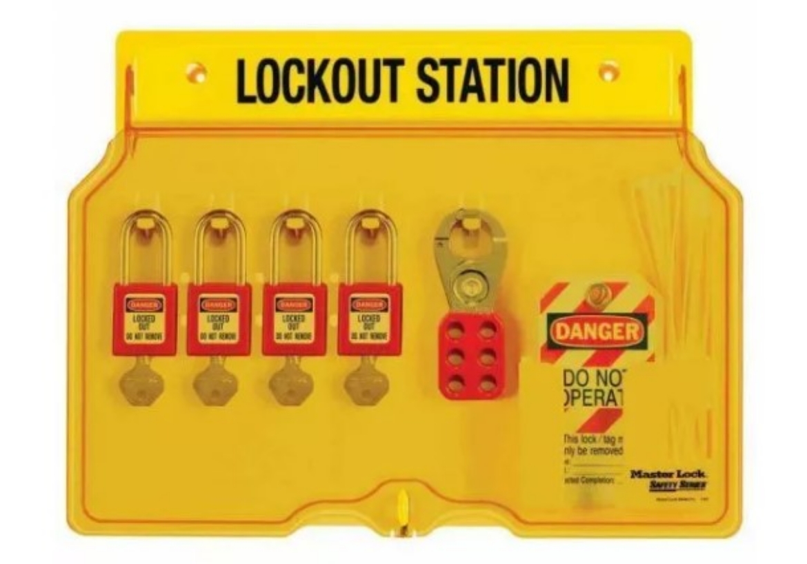 Picture of MasterLock® 4-Lock Covered Station (Complete with 4 Locks, 2 Hasps + 12 Tags)