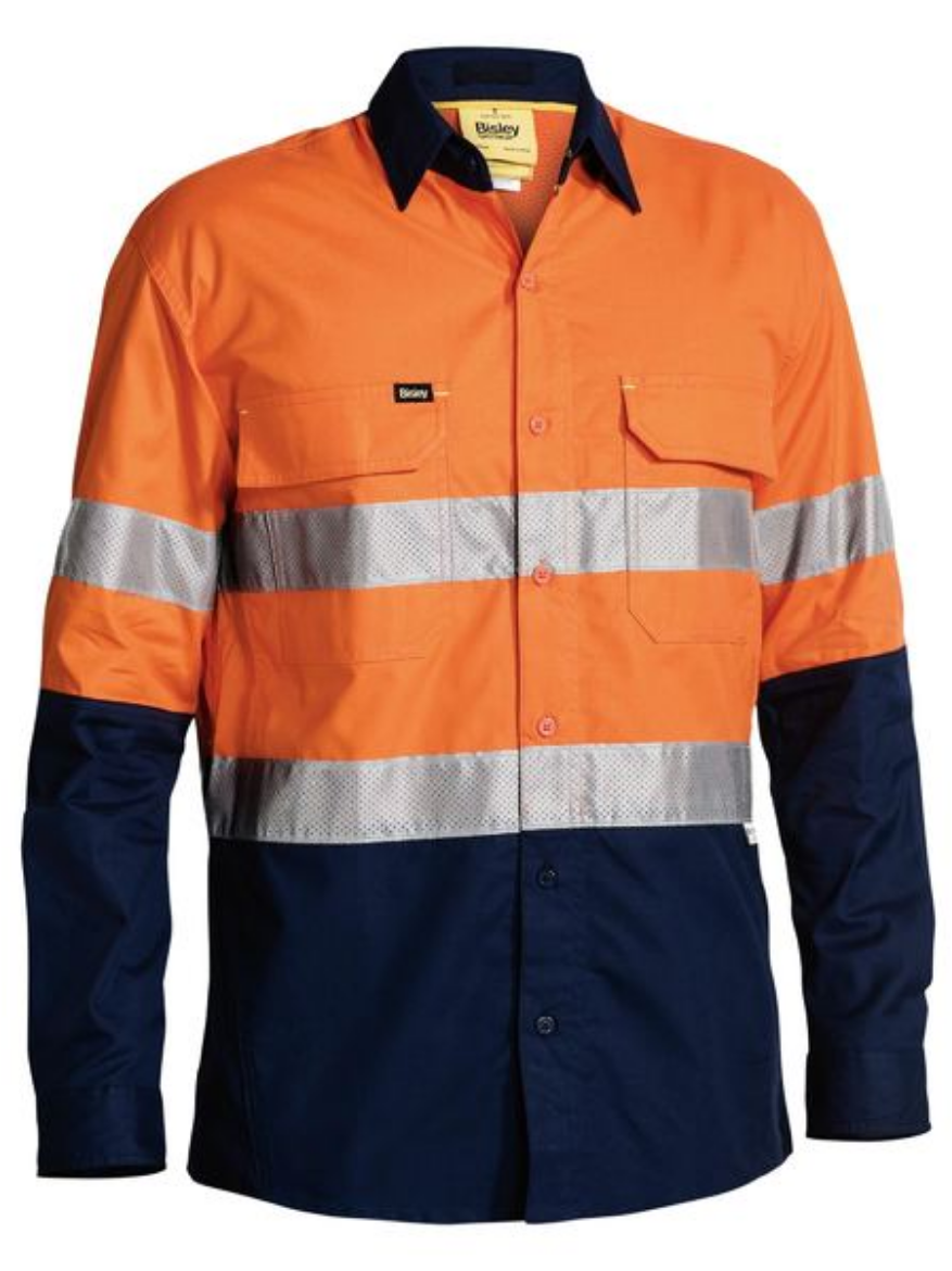 Picture of BISLEY X Airflow™ Taped Hi Vis 100% Cotton Ripstop Shirt 150gsm L/S