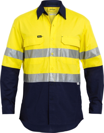 Picture of BISLEY X Airflow™ Taped Hi Vis 100% Cotton Ripstop Shirt 150gsm L/S