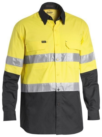 Picture of BISLEY X Airflow™ Taped Hi Vis 100% Cotton Ripstop Shirt 150gsm L/S