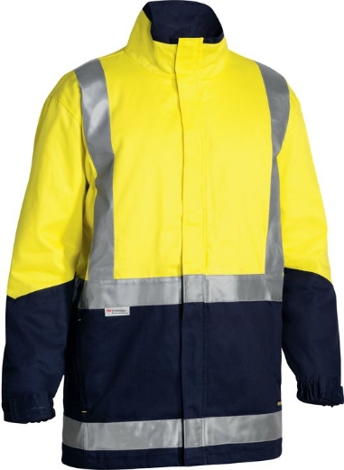 Picture of BISLEY Taped Hi Vis 3 in 1 Drill Jacket 100% Cotton Preshrunk Drill 310gsm