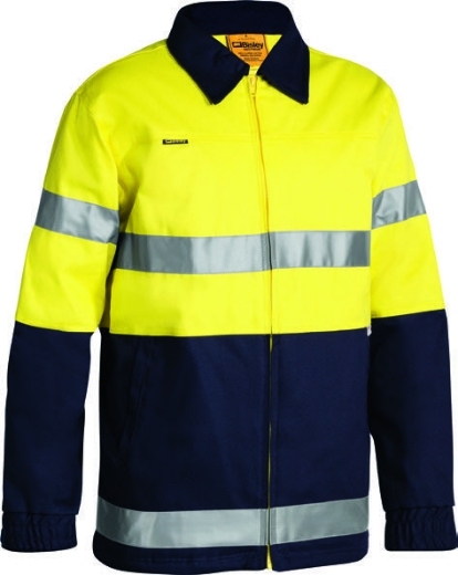 Picture of BISLEY 3M Taped Two Tone Hi Vis Drill Jacket 100% Cotton Preshrunk Drill 310gsm