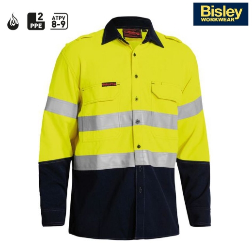 Picture of BISLEY TenCate Tecasafe® Plus 700 Taped Hi Vis FR Vented HRC2 Shirt 238gsm L/S