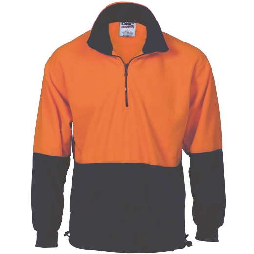 Picture of DNC Hi Vis Two Tone 1/2 Zip Polar Fleece 300gsm