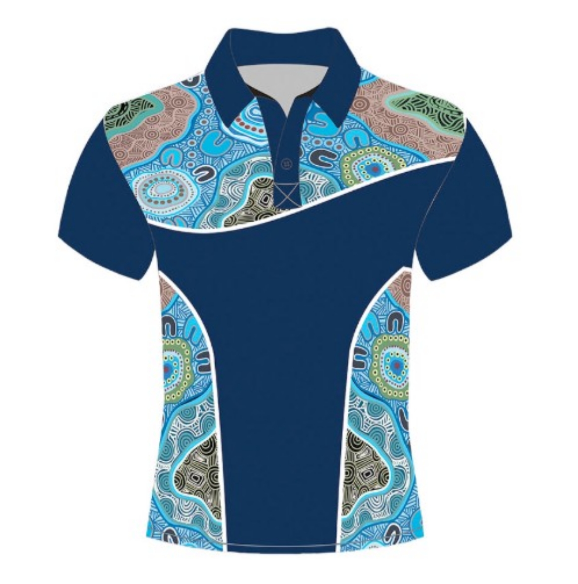 Picture of MAXCOOL Ladies Yarning Circles 100% Polyester Navy Polo Shirt S/S