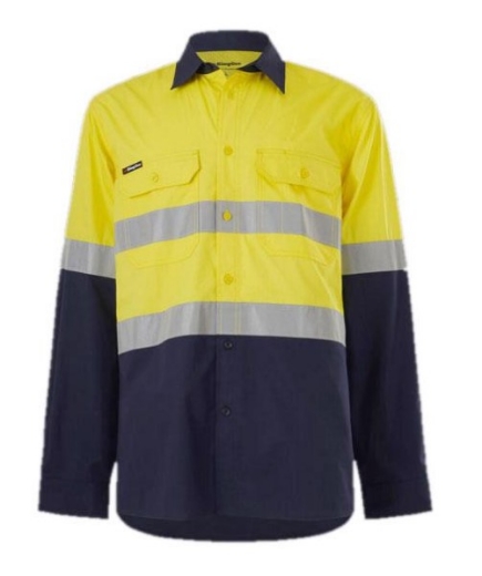 Picture of KING GEE Workcool Vented Spliced 100% Cotton Ripstop Shirt Taped 145gsm L/S