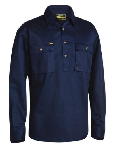 Picture of BISLEY Closed Front Cotton Drill Shirt 100% Cotton Preshrunk Drill 190gsm L/S