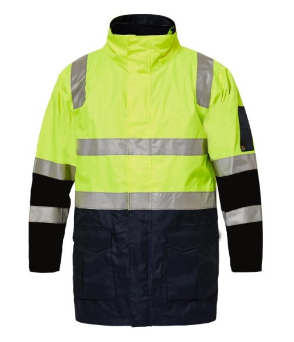 Picture of WORKCRAFT Hi Vis Rain Jacket with Reflective Tape