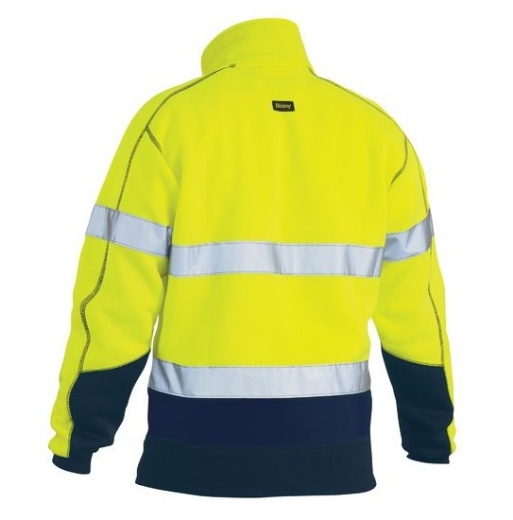 Picture of BISLEY Taped Hi Vis 1/4 Zip Fleece Pullover with Sherpa Lining