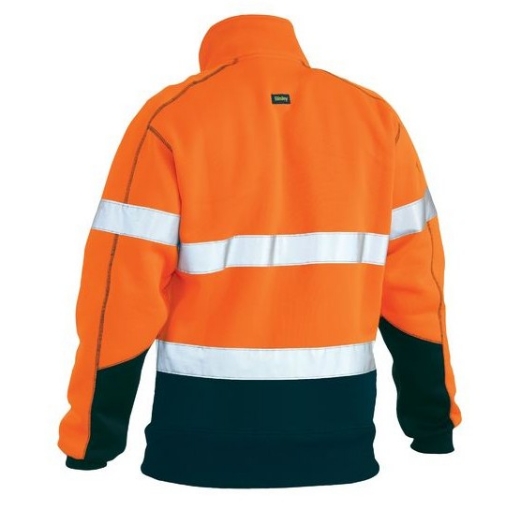 Picture of BISLEY Taped Hi Vis 1/4 Zip Fleece Pullover with Sherpa Lining