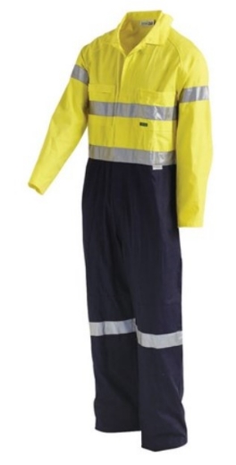 Picture of WORKIT Hi-Vis 2 Tone Regular Weight Taped Coverall with Metal Press Studs