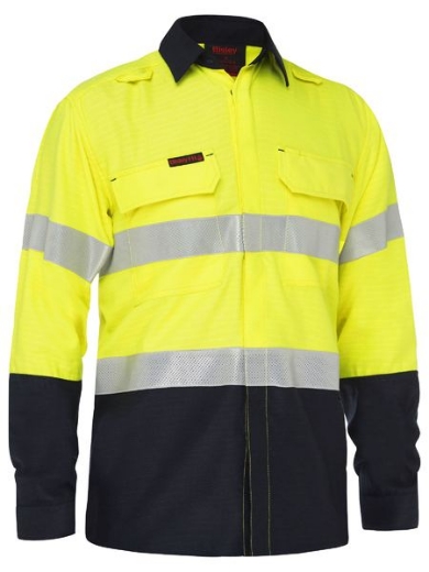 Picture of BISLEY Apex 160 HRC1 Taped Hi Vis FR Ripstop Vented Shirt L/S