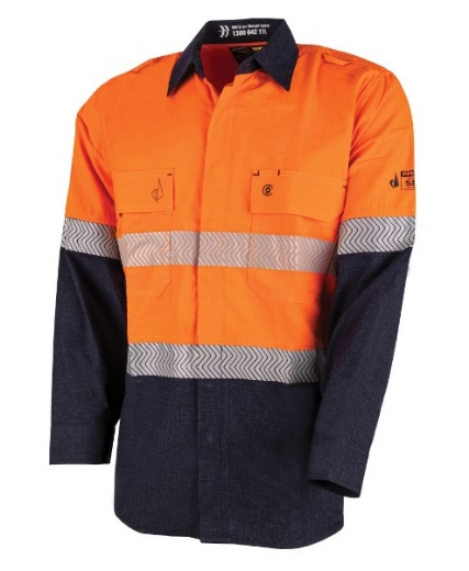 Picture of BOOL Parvotex® Ultra-Lightweight HRC1 FR Shirt with Segmented FR Reflective Tape 155gsm L/S